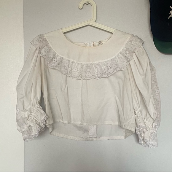 vintage 70s milkmaid/prairie top - Picture 1 of 3
